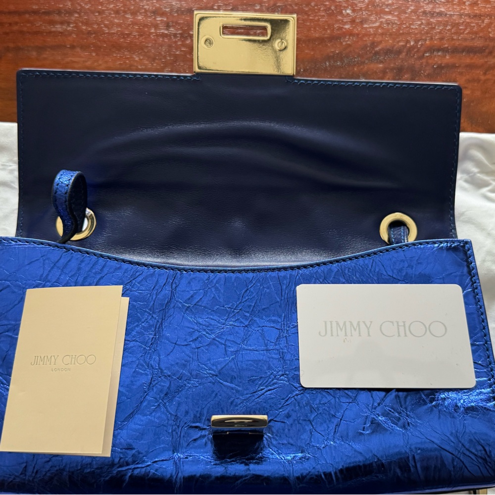 Jimmy Choo Metallic Blue (River) Shoulder Bag - Picture 5 of 11